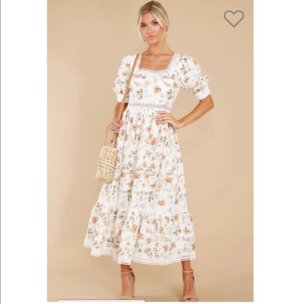 Bohme Orla Floral Midi Dress Size Small
